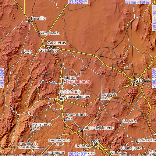 Topographic map of Crisóstomos