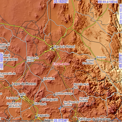 Topographic map of Enramadas