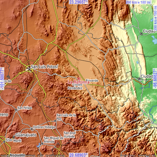 Topographic map of La Reforma