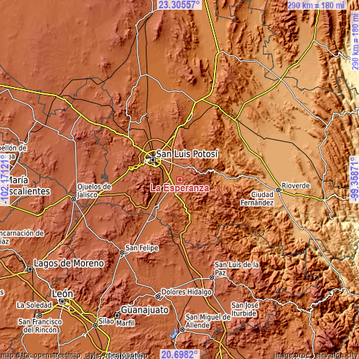 Topographic map of La Esperanza