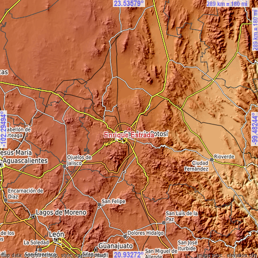 Topographic map of Enrique Estrada