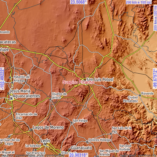 Topographic map of Suspiro Picacho