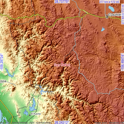 Topographic map of San Rafael