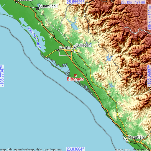 Topographic map of Eldorado