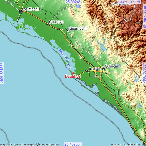 Topographic map of Dautillos