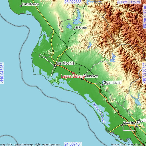 Topographic map of Leyva Solano