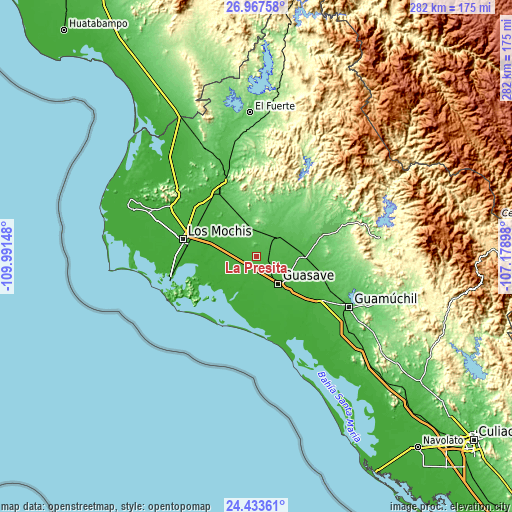 Topographic map of La Presita