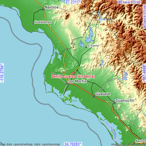 Topographic map of Benito Juárez (Vinatería)