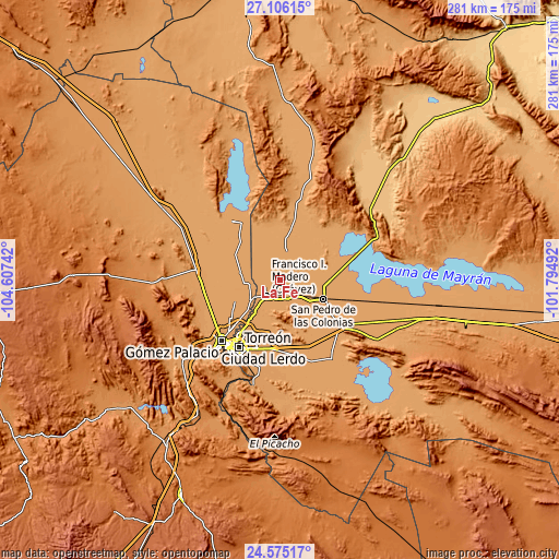 Topographic map of La Fe