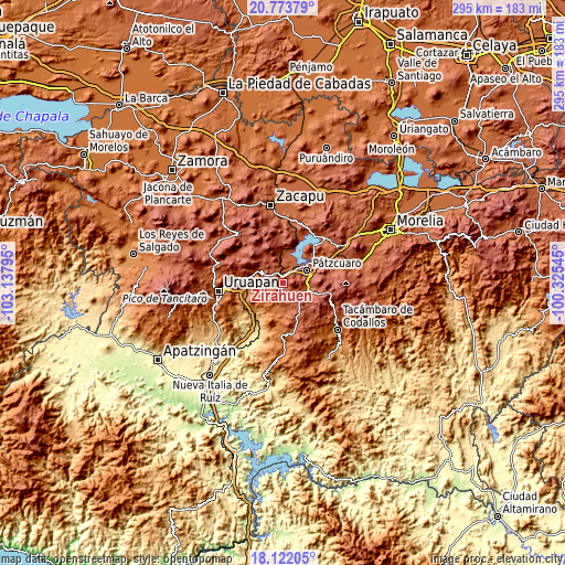 Topographic map of Zirahuén