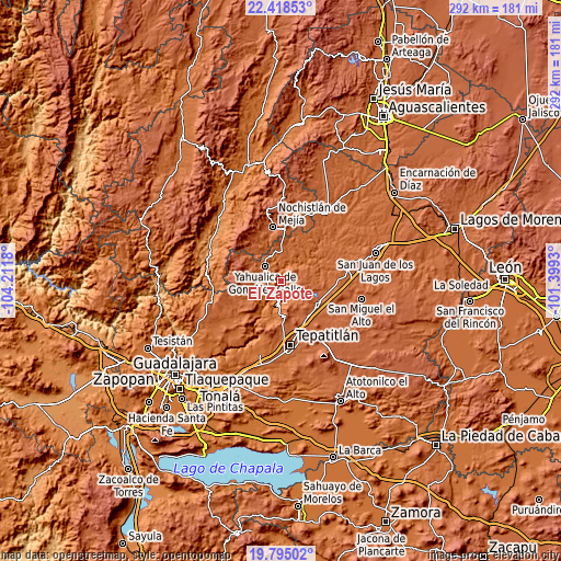 Topographic map of El Zapote