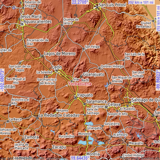 Topographic map of Yerbabuena