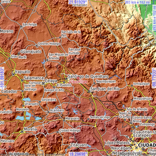 Topographic map of Viborillas