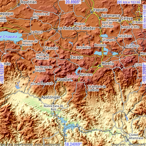 Topographic map of Uricho