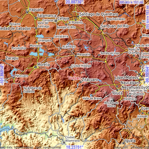 Topographic map of Tuxpan