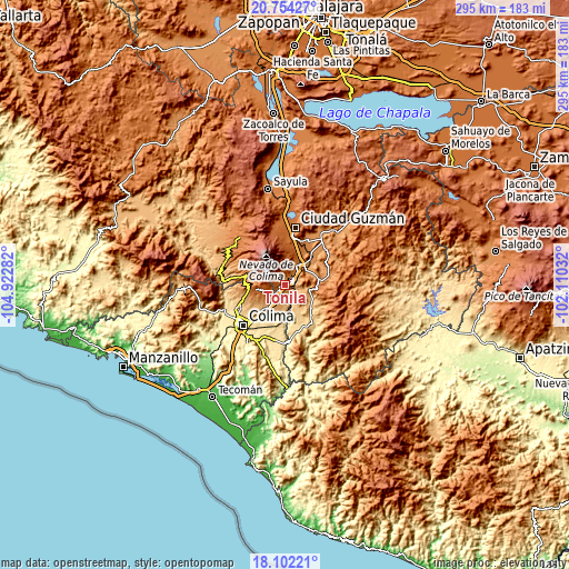 Topographic map of Tonila
