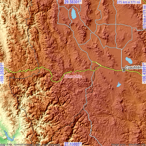 Topographic map of Tomochic