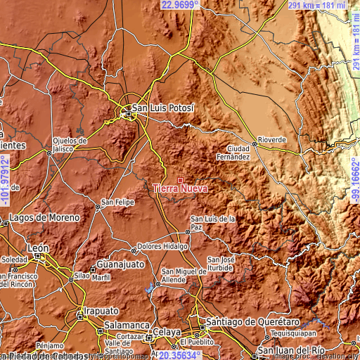 Topographic map of Tierra Nueva