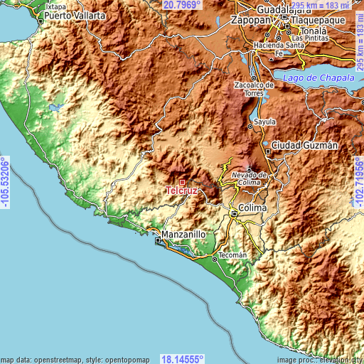 Topographic map of Telcruz