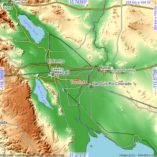 Topographic map of Tecolots