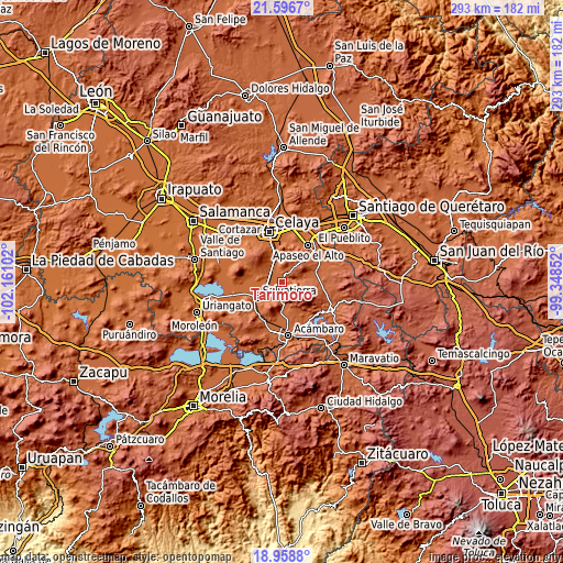 Topographic map of Tarimoro