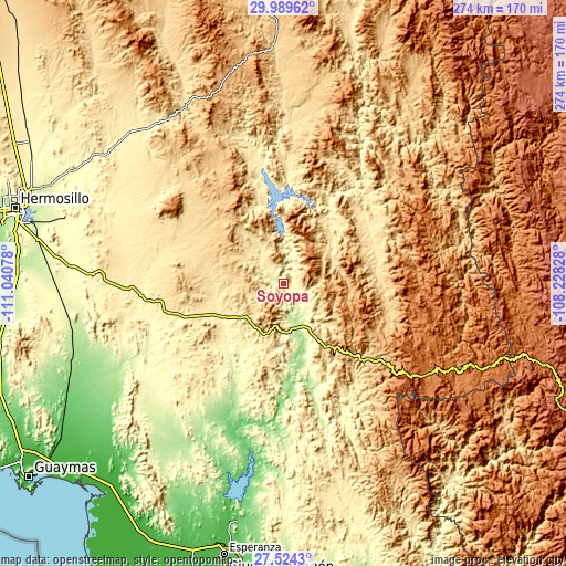 Topographic map of Soyopa