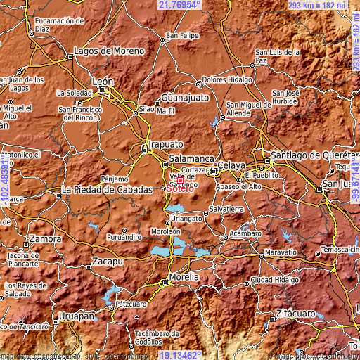 Topographic map of Sotelo
