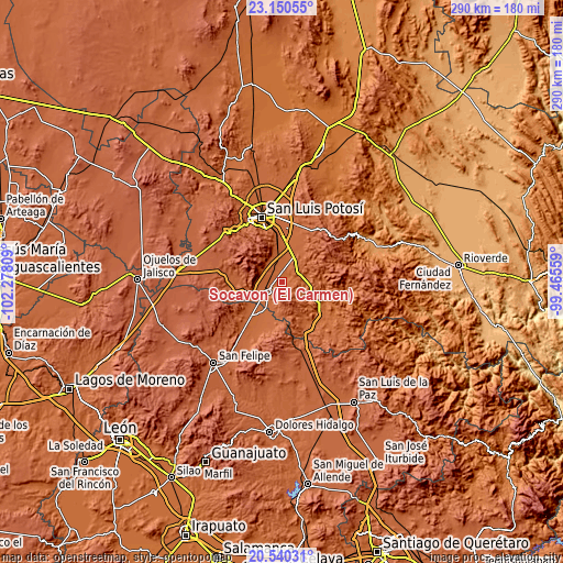 Topographic map of Socavón (El Carmen)