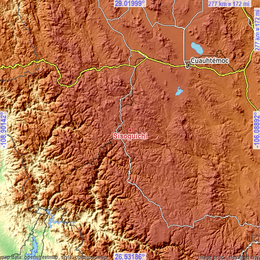 Topographic map of Sisoguichi