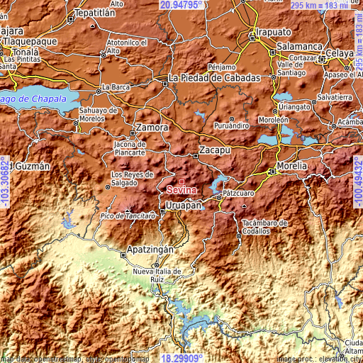 Topographic map of Sevina