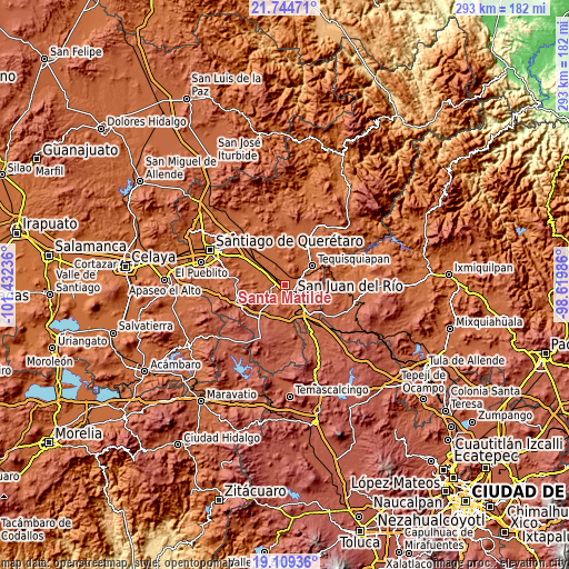 Topographic map of Santa Matilde