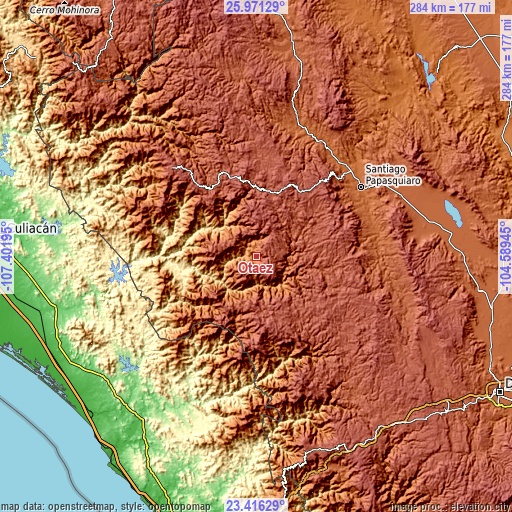 Topographic map of Otaéz