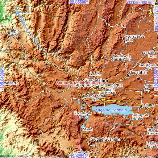 Topographic map of Santa Cruz del Astillero