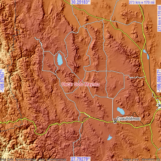 Topographic map of Oscar Soto Maynez