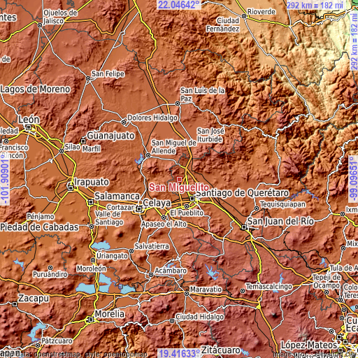 Topographic map of San Miguelito