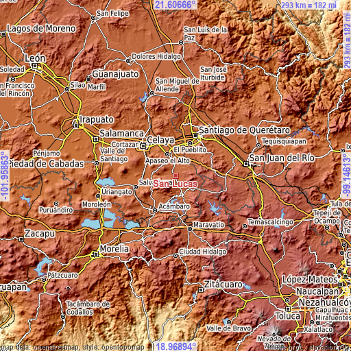 Topographic map of San Lucas