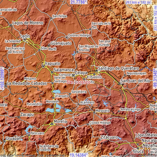 Topographic map of San Lorenzo