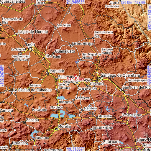 Topographic map of San Elías