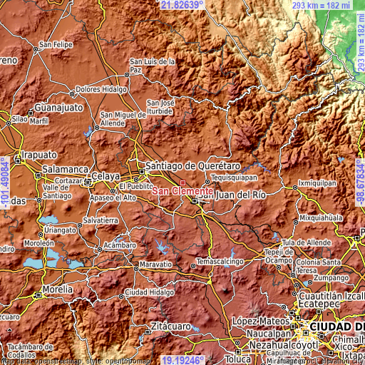 Topographic map of San Clemente