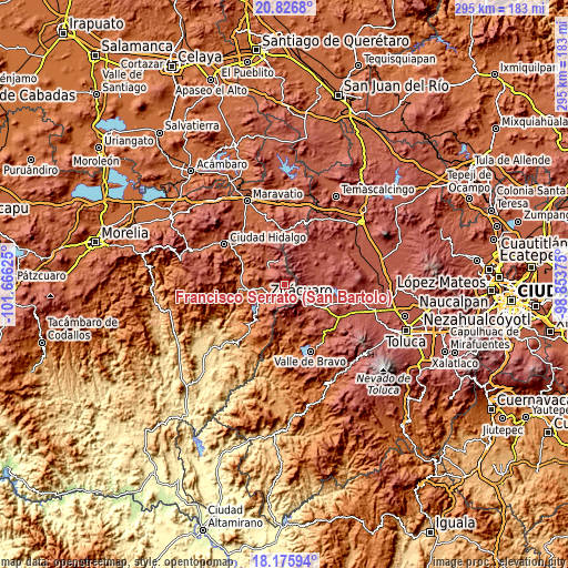 Topographic map of Francisco Serrato (San Bartolo)