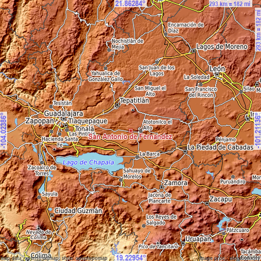 Topographic map of San Antonio de Fernández
