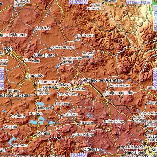 Topographic map of El Salitre
