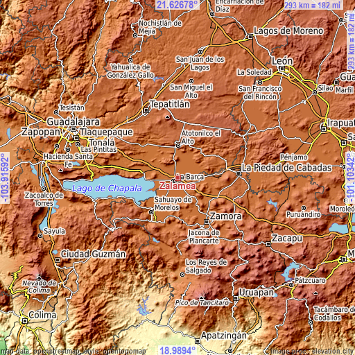 Topographic map of Zalamea