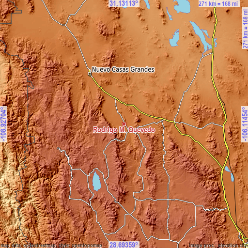 Topographic map of Rodrígo M. Quevedo