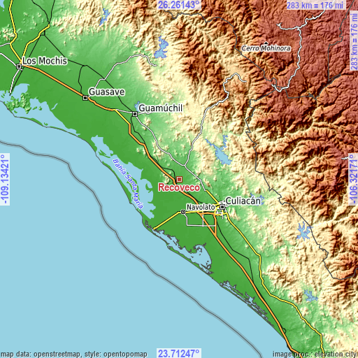 Topographic map of Recoveco