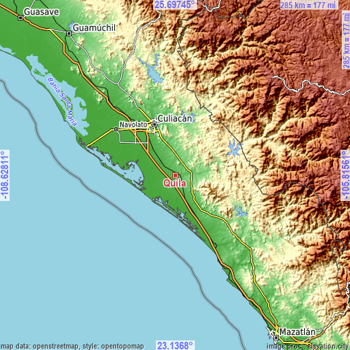 Topographic map of Quila