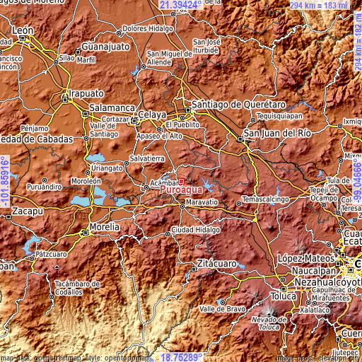 Topographic map of Puroagua