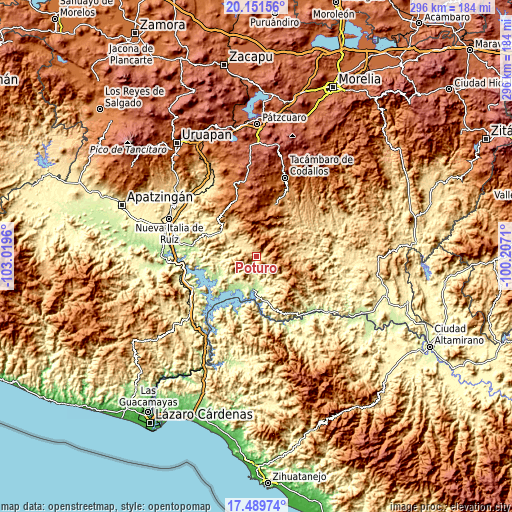 Topographic map of Poturo