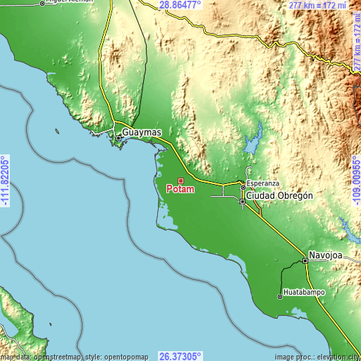 Topographic map of Potam