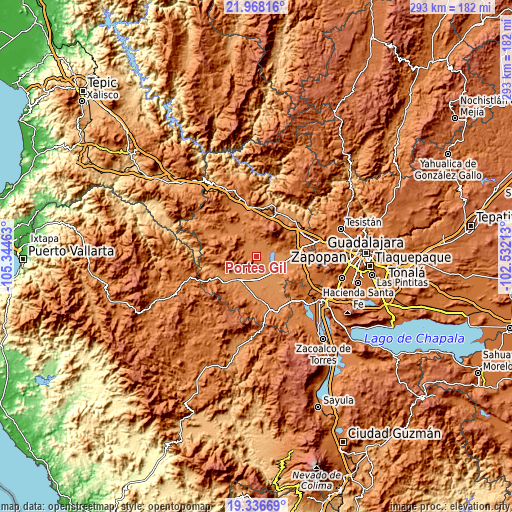 Topographic map of Portes Gil